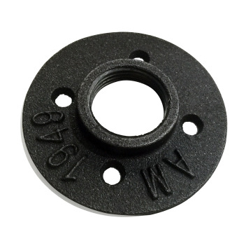Black malleable iron pipe fitting flange with 4 holes